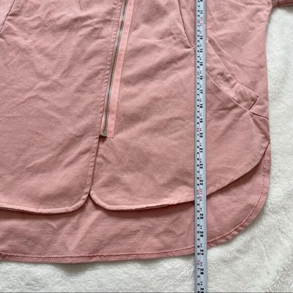 Lili Sidonio x Molly Bracken Pink Oversize Denim Asymmetrical Zip Jacket - Picture 9 of 13